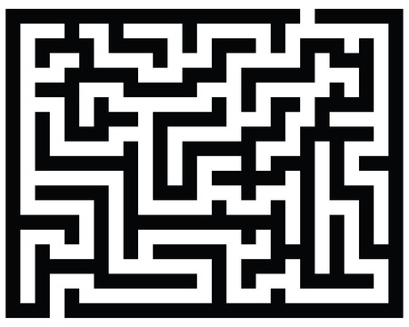 Black and white maze, vector illustrationのイラスト素材