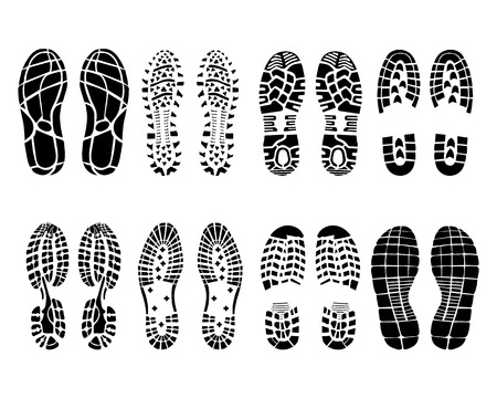Various prints of shoes, vector Illustrationのイラスト素材