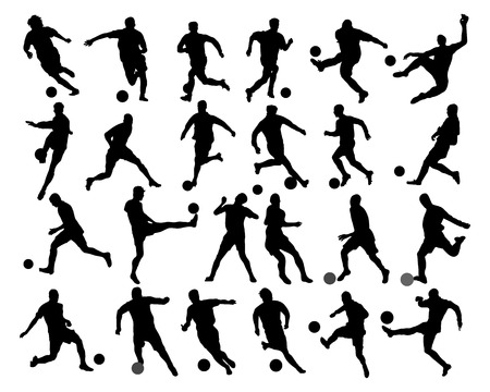 Black silhouettes  of football players, vectorのイラスト素材