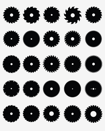 Set of different circular saw bladesのイラスト素材