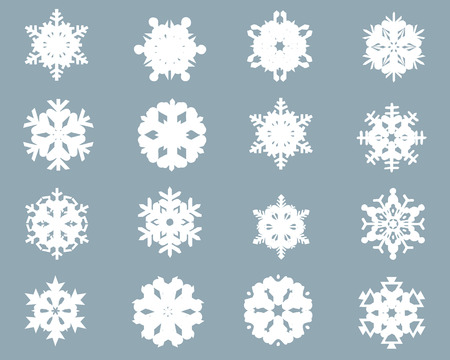 Collection of different snowflakes icon 5, vector shapeのイラスト素材