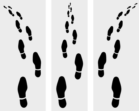 Trail of prints of shoes, vector illustrationのイラスト素材