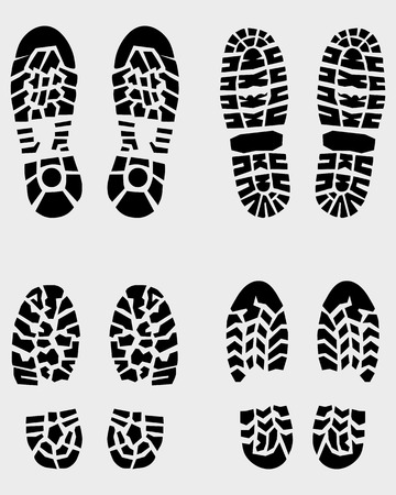 Various prints of shoes, vectorのイラスト素材