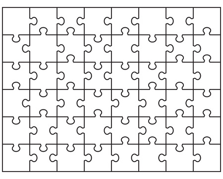 Vector Illustration of white puzzle, separate piecesのイラスト素材