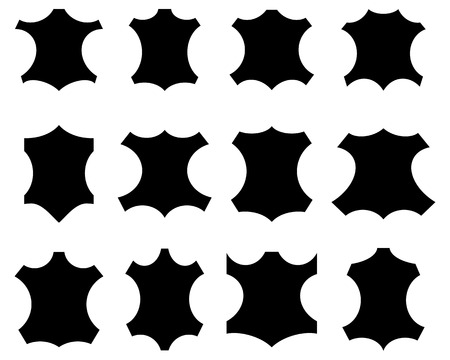 Leather sign in different shapes, illustrationのイラスト素材