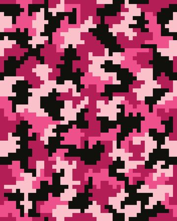 Seamless pattern of digital pink camouflage, vectorのイラスト素材