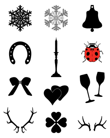 New Year and Christmas icons collection, vectorのイラスト素材