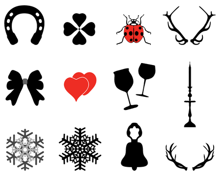 New Year and Christmas icons collection, vectorのイラスト素材