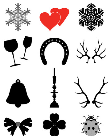 New Year and Christmas icons collection, vectorのイラスト素材