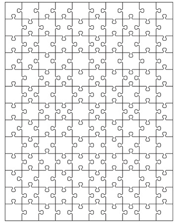 Vector illustration of big white puzzle, separate partsのイラスト素材