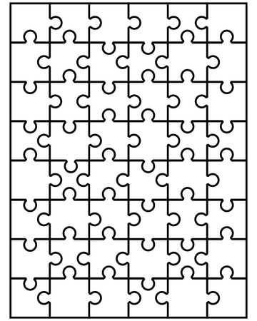 Illustration of separate parts of white puzzleのイラスト素材