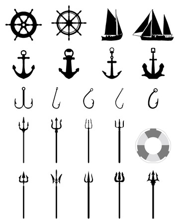Set of Nautical Iconsのイラスト素材