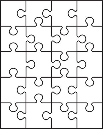 Illustration of separate parts of white puzzleのイラスト素材