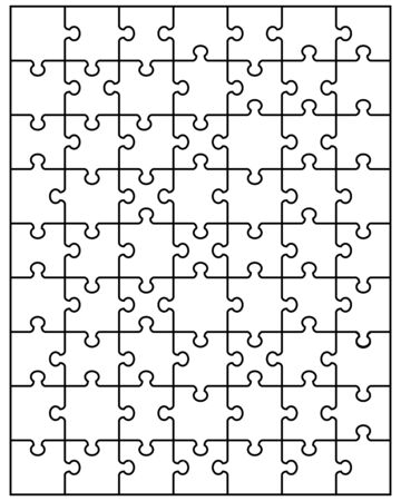 Illustration of separate parts of white puzzleのイラスト素材