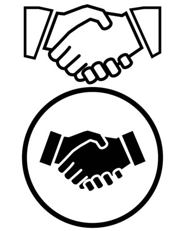 Business handshake solid icon, contract and agreement, vector graphicsのイラスト素材