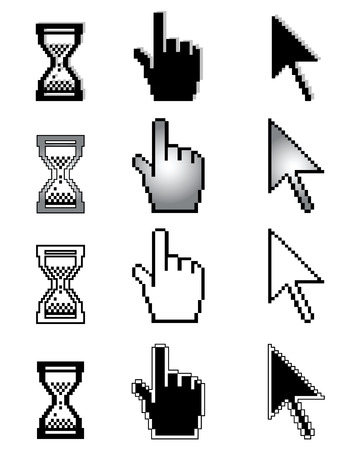 Set of different cursors on a white backgroundのイラスト素材