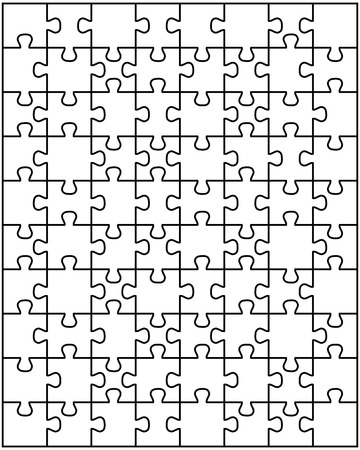 Illustration of separate parts of white puzzleのイラスト素材