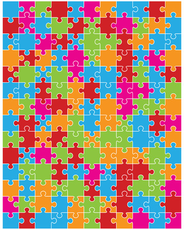 Vector illustration of colorful puzzle, separate piecesのイラスト素材