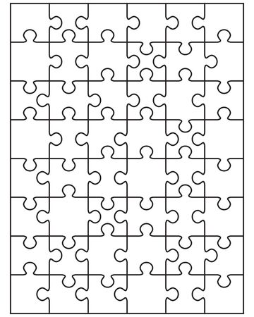 Illustration of separate parts of white puzzleのイラスト素材