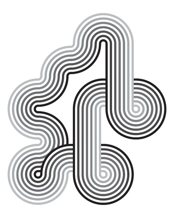 Twisted parallel striped gray lines on a white backgroundのイラスト素材