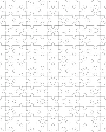 Separate pieces of white puzzle, seamless illustrationのイラスト素材