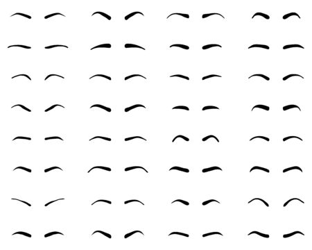 Types and forms of eyebrows, tattoo designのイラスト素材