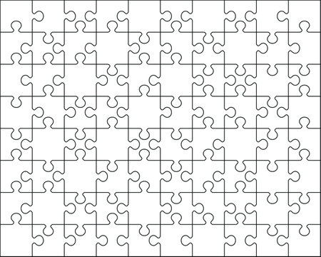 Illustration of white puzzle, separate piecesのイラスト素材