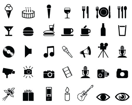 Set of different web icons on a white backgroundのイラスト素材
