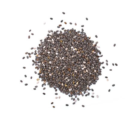 Chia seeds isolated with white background.の写真素材
