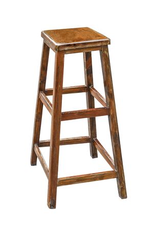 Wooden chair isolated on white background.の写真素材