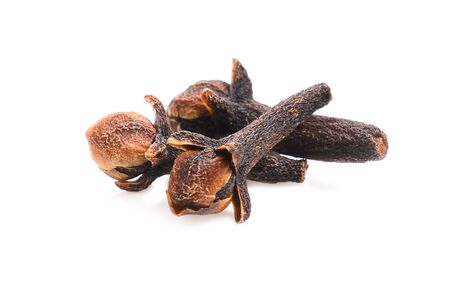 dry cloves on white background.の写真素材