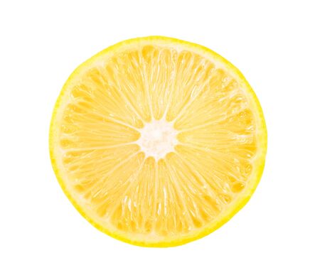 lemon slice, isolated on a white background.の写真素材