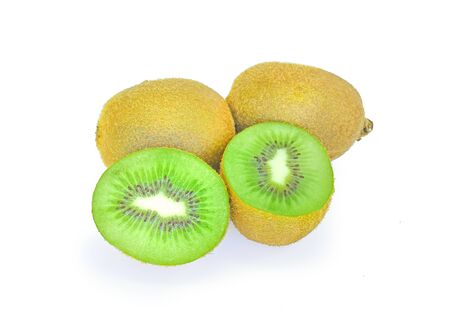 kiwi fruit on white backgroundの写真素材