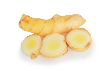 Whiteturmeric on white backgroundの写真素材