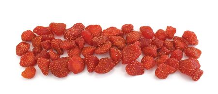 Dried strawberries isolated on white backgroundの写真素材