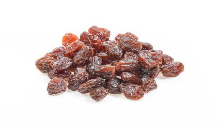 Dried raisins on white backgroundの写真素材