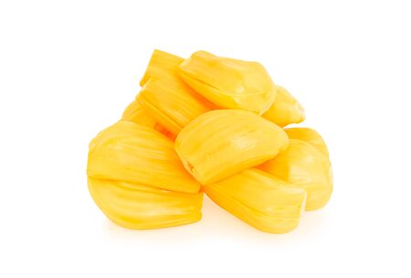 Ripe Jackfruit on white background.の写真素材
