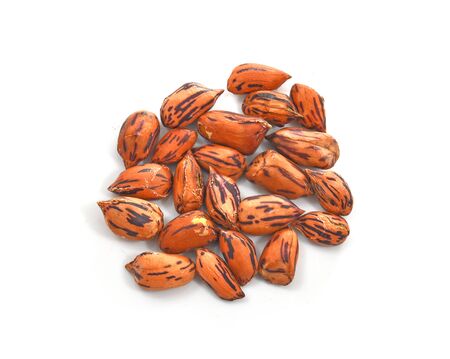 roasted peanuts ,thai name is tiger-stripe beans on white background.の写真素材