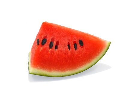 Sliced of watermelon isolated on white backgroundの写真素材