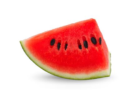 Sliced of watermelon isolated on white backgroundの写真素材