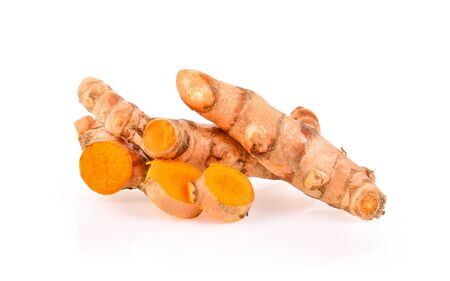 turmeric on white background.の写真素材