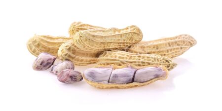 boil nut on white background.の写真素材