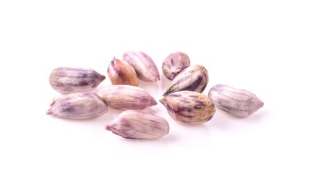 Boiled peanut on white background.の写真素材