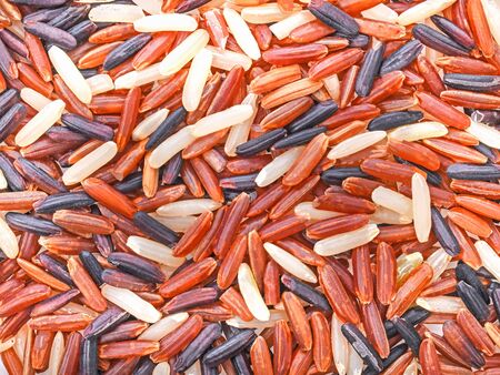 Organic rice, Mixed rice and texture for backgroundの写真素材