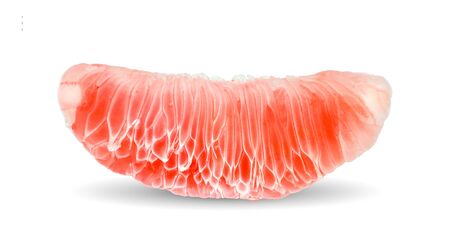 Slice pomelo isolated on a white background.の写真素材