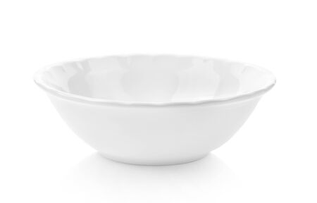 white ceramics bowl isolated on white background.の写真素材