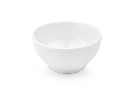white ceramics bowl isolated on white background.の写真素材