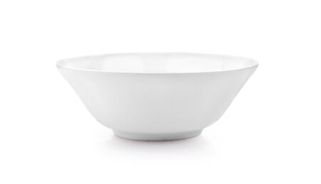 white ceramics bowl isolated on white background.の写真素材
