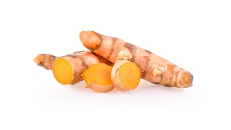 turmeric on white background.の写真素材
