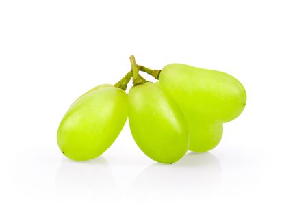 Green grape isolated on white background.の写真素材